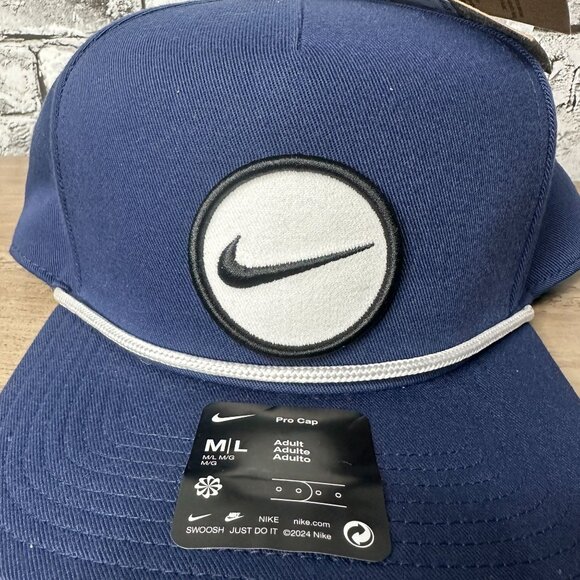 NWT Nike Men's Retro Pro Performance Snapback Hat Size M/L (Navy) HF7482-410 - Picture 4 of 15